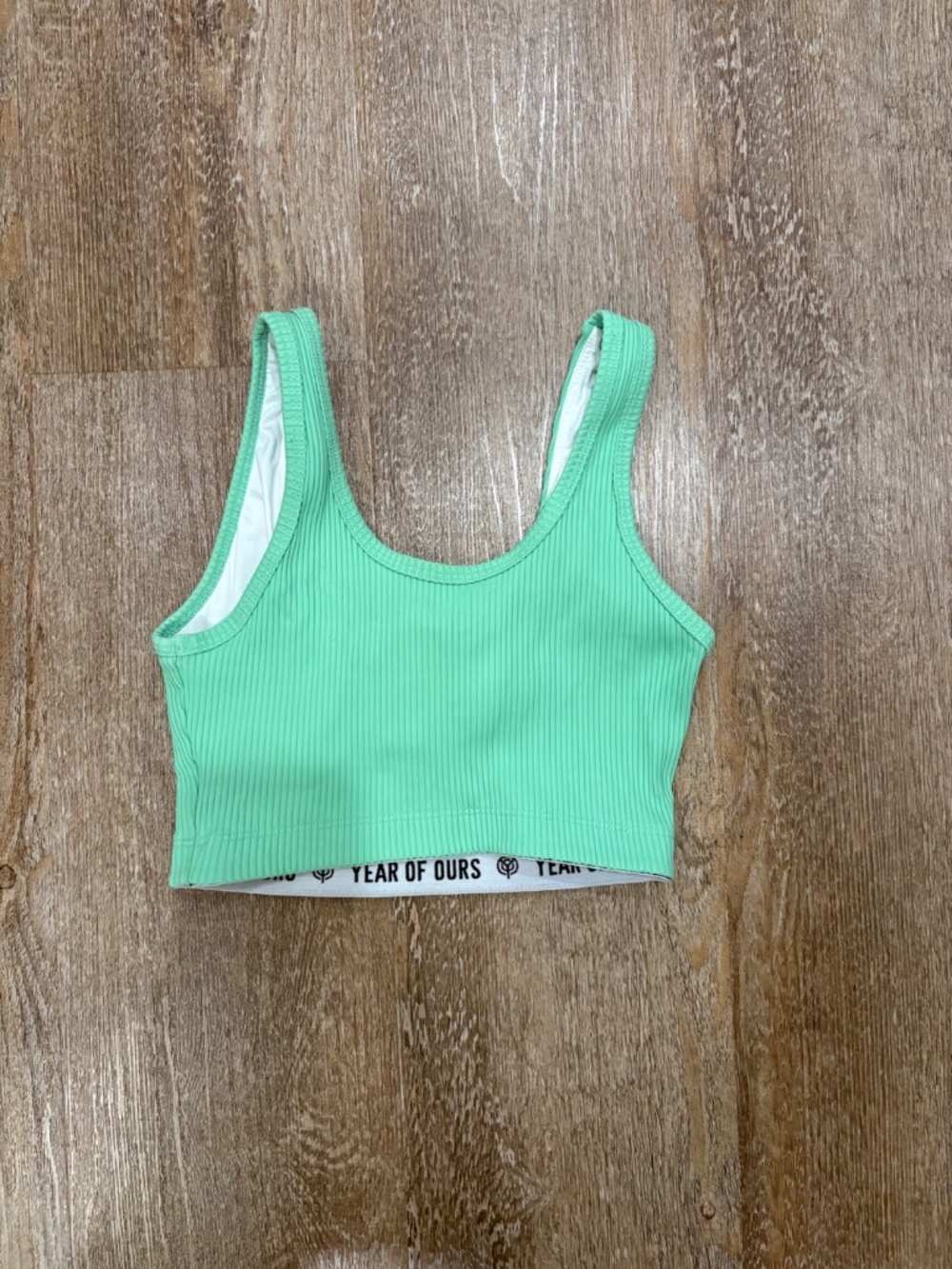 Year Of Ours Mint Green Ribbed Lace-Up Activewear Set - Size XS - Picture 8 of 9